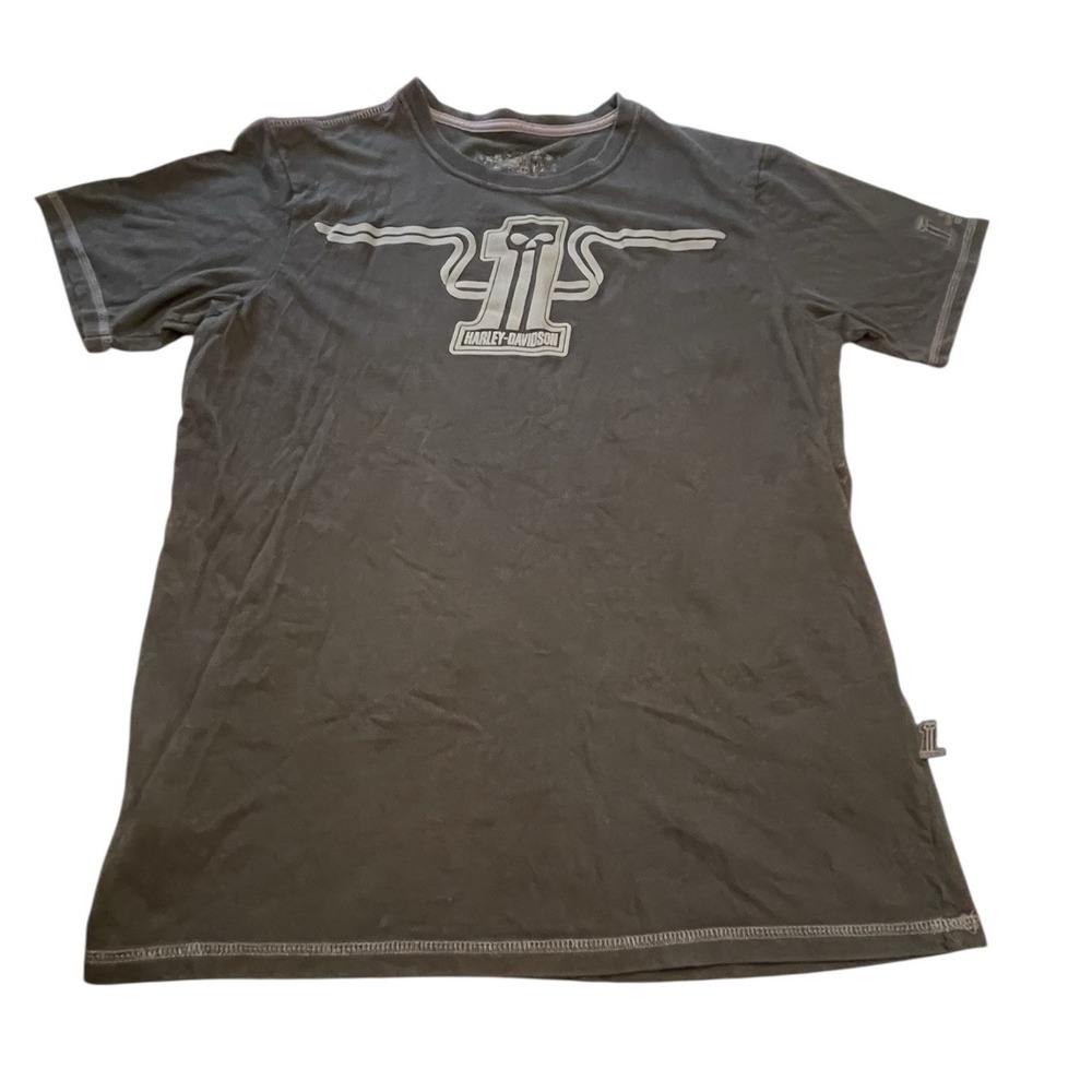 Harley Davidson Motorcycle Skull Number #1 Punisher Black‎ Mens Size Large Biker